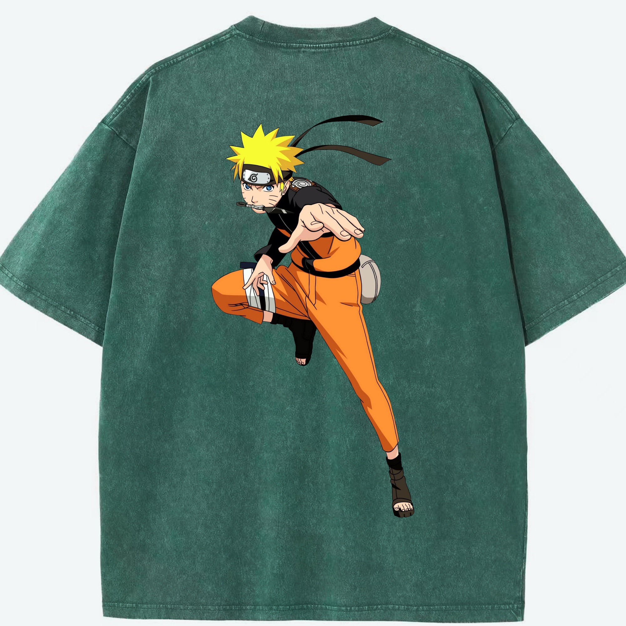 （画像用） NARUTO -ナルト- うずまき ナルト Uzumaki Naruto 綿100% ヴィンテージ風 半袖Tシャツ（背面プリント）